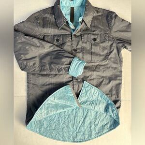 Lululemon Men's 180‎ Shirt Jacket Reversible Shacket Size S / M Grey Pinstripe